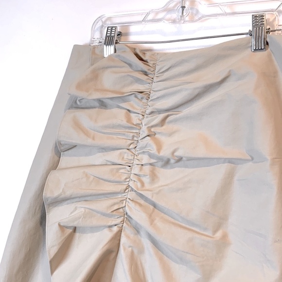 Halogen Ruffle Front Midi Skirt Tan Thread - Picture 4 of 6